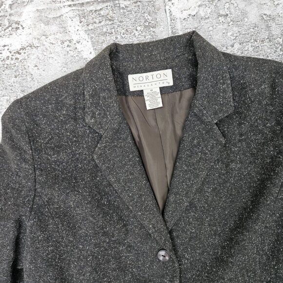 Norton Mcnaughton Women Blazer 100% Wool Two Button Style Jacket Size 10 - Picture 4 of 9